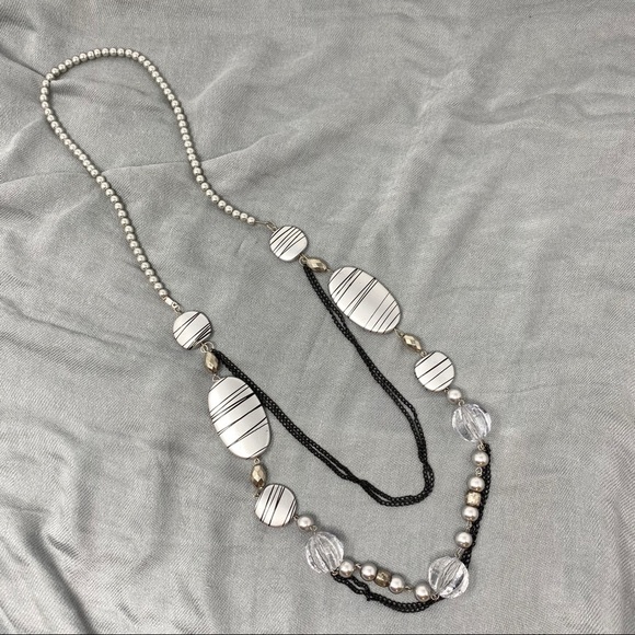 Multi-strand bead and chain necklace - Picture 2 of 6